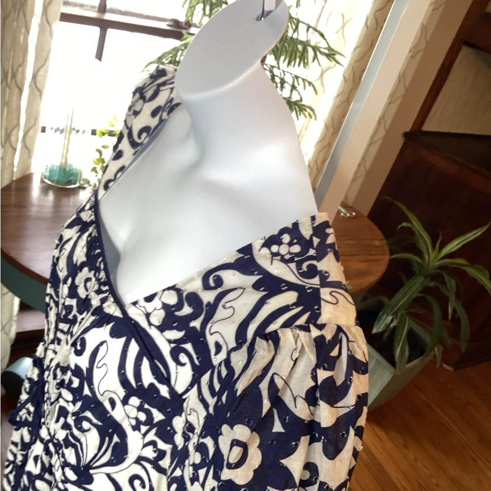 JTB Elegant Floral Navy and White Midi Dress LNWOT Size 18 - Picture 6 of 11